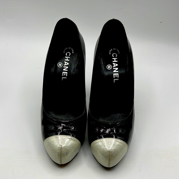 Authentic used Chanel heels size 37.5. I’m a size 6.5/7 and fits me perfectly. - Picture 1 of 8